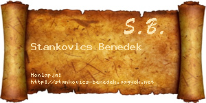 Stankovics Benedek névjegykártya